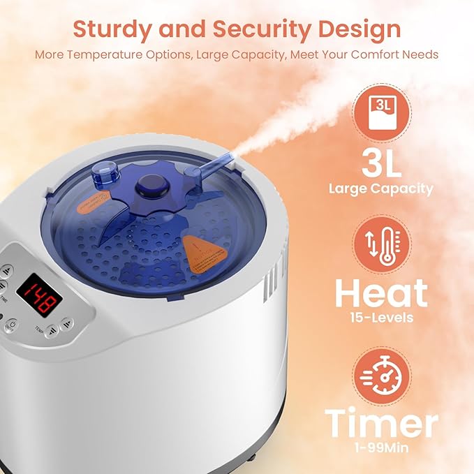 Sauna Steamer Machine, 3L Portable Sauna Steamer, 1200W Indoor Sauna Steamer Pot with Remote Control, 15 Heating Levels, Timer, Sauna Heater Steam Generator for Sauna, Home Spa Sauna Accessories