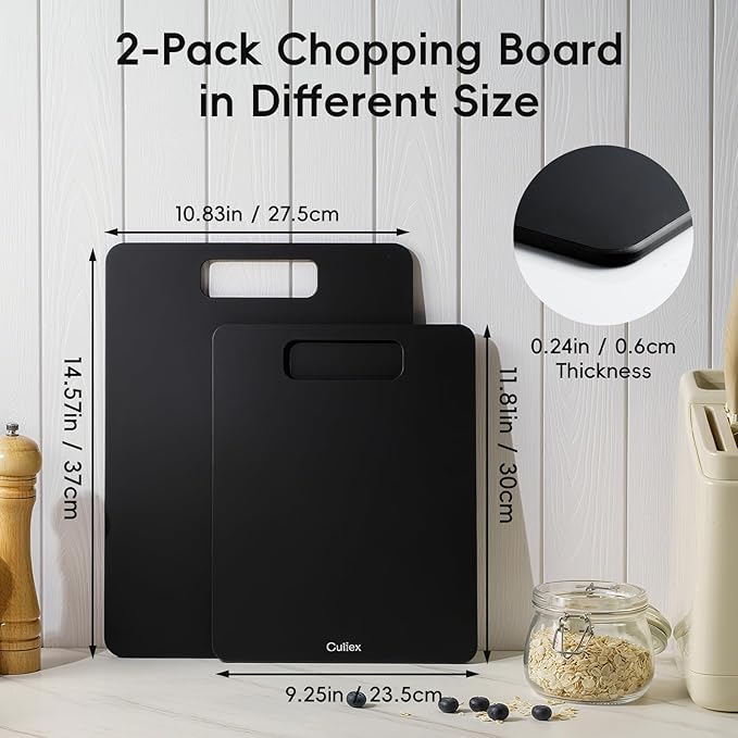 Wood Fiber Cutting Board Set of 2, Composite Cutting Board for Kitchen, Dishwasher Safe, Non-Toxic, BPA Free, Non-Slip, High Density Chopping Board for Meat Vegetables Fruits