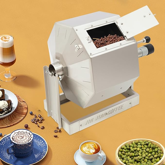 Commercial Coffee Bean Roaster,3.83Gal Coffee Roaster Coffee Bean Baker,Stainless Steel CoffeeS BeanS Baking Machine Automatic Rotary for Home and Commercial Use