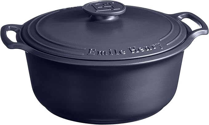 Emile Henry Made in France SUBLIME Ceramic 7.5 qt. Round Dutch Oven, Indigo