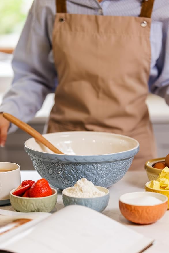 Mason Cash Home to Roost 200ml Preparation Bowls Set of 4 Stoneware Folk-Inspired Hen and Cockerel Style Multicolored Pinch Pots Dip & Dessert Dishes Dishwasher & Microwave Safe Kitchenware