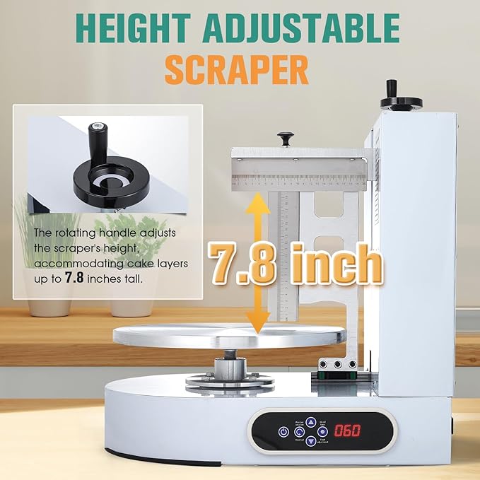 Newhai Automatic Cake Spreading Machine Electric Cake Decorating Machine Cream Smoothing Coating Machine 110V US for 4-12 inch Cakes