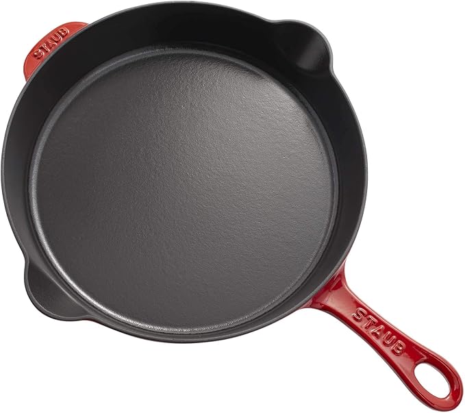Staub Cast Iron 11-inch Traditional Skillet - Cherry, Made in France