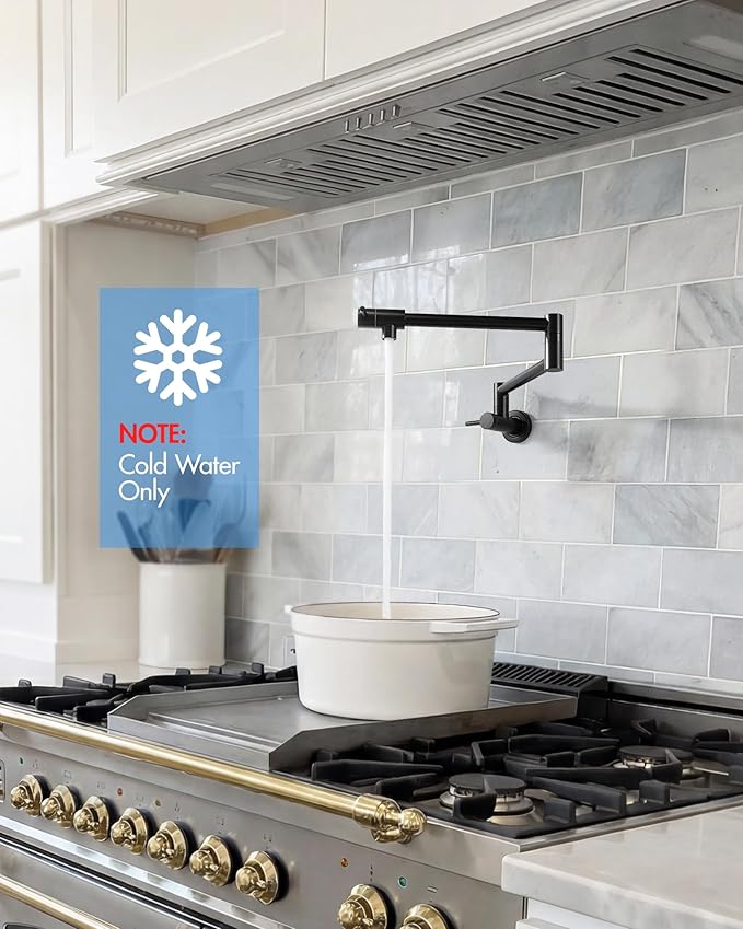 Pot Filler Faucet Matte Black Commercial Wall Mount Stove Faucet Wall Mount Pot Filler Facuet
