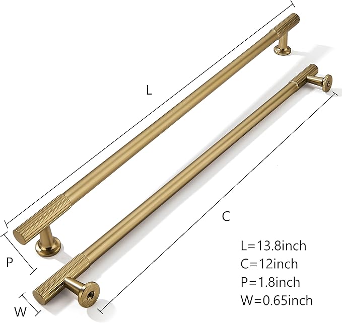 khtumeware Appliance Pull 12 Inch Hole Center 1 Pack Champagne Bronze Cabinet Pulls Heavy Duty Solid Satin Brass Kitchen Drawer Handles Cabinet Hardware for Cupboard Drawer Handles Dresser Pulls