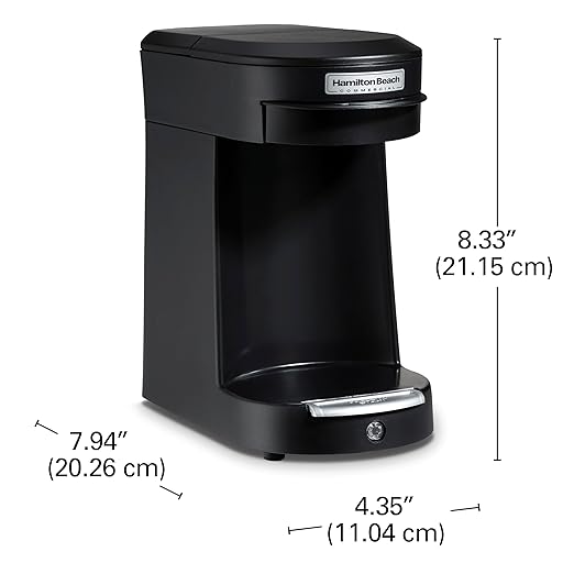 Hamilton Beach Commercial 1 Cup Pod Coffeemaker, Black, Single Serve Coffee Brewer, HDC200B