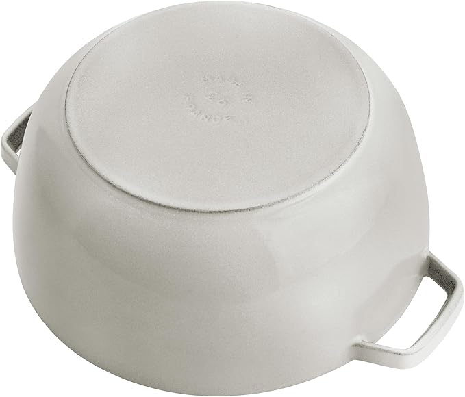 Staub Cast Iron Essential French Oven, Dutch Oven, 5-quart, serves 5-6, Made in France - White Truffle