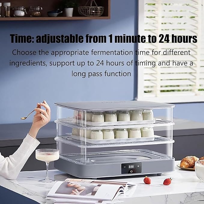 Electric Dough Proofer Machine - 40L Home Bread Proofing Box with Adjustable Temperature, Timing and Humidity Control for Even Fermentation - Perfect for Home Use