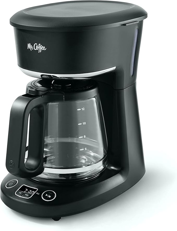 MR. COFFEE 12-Cup Programmable Coffeemaker, Brew Now or Later, Black