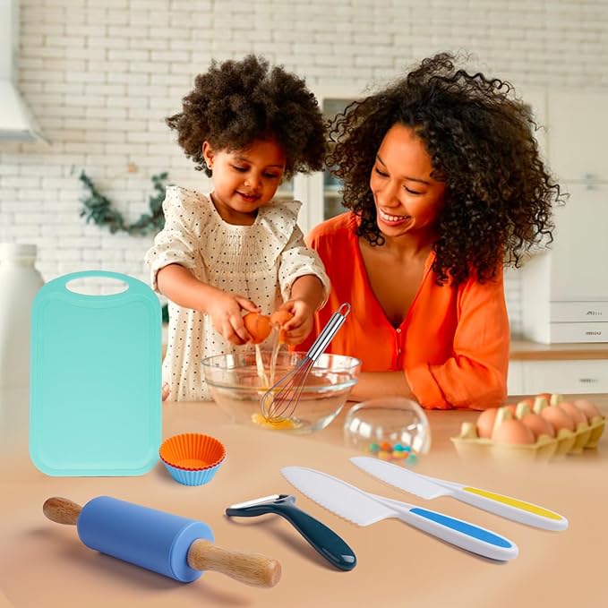 Kids Cooking & Baking Set Real Cooking Utensils Guide - Complete Cooking Supplies for The Junior Chef - Kids Baking Tools for Girls & Boys - Real Kitchen Accessories Kit for The Curious Child