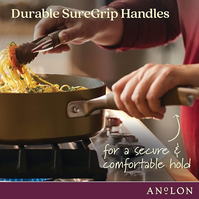 Anolon Advanced Home Hard-Anodized Nonstick Skillets (12-Inch with Lid, Bronze)