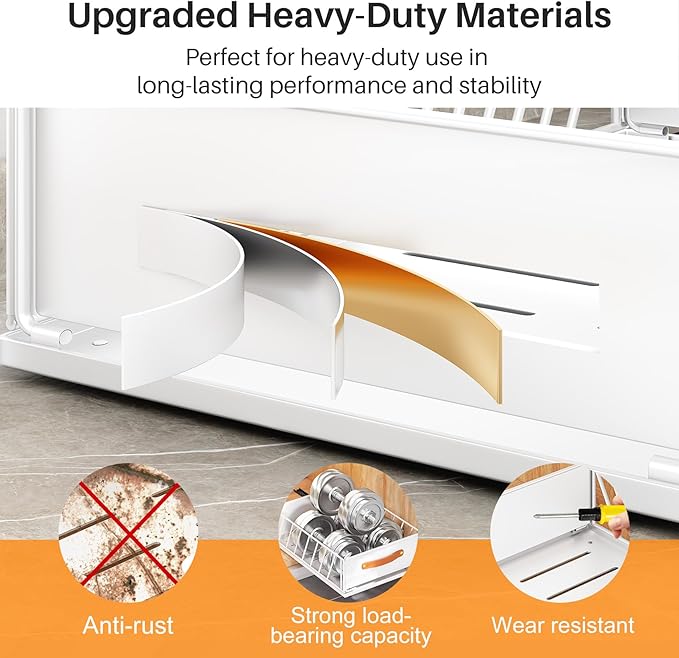 Pull out Cabinet Organizer Fixed with Adhesive Nano Film,Heavy Duty Slide out Pantry Shelves Drawer Storage,Sliding Mesh Cabinet Basket with Handle for Kitchen, Bathroom,Home, 13.8"W X 21"D X6.2"H