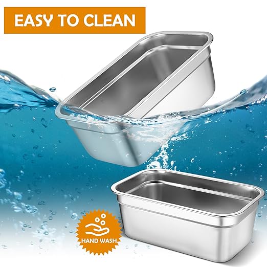 8 Pcs 304 Stainless Steel Food Storage Containers with Lid Hotel Pans for Kitchen Home Catering Food Prep Restaurant Buffet Hotel(4 Inch Deep)