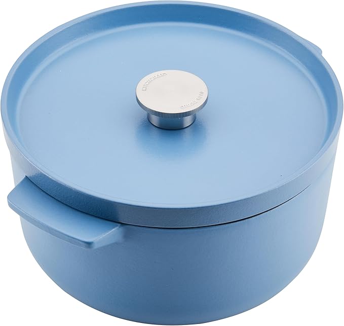 KitchenAid Enameled Cast Iron Dutch Oven/Casserole, 6 Quart, Blue Velvet