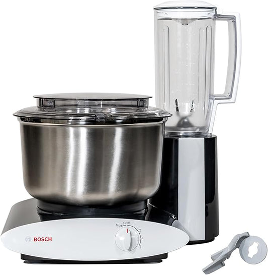 Bosch Blender Bundle - Black Universal Plus Mixer with Stainless Steel Bowl, Dough Hook Extender, and Blender