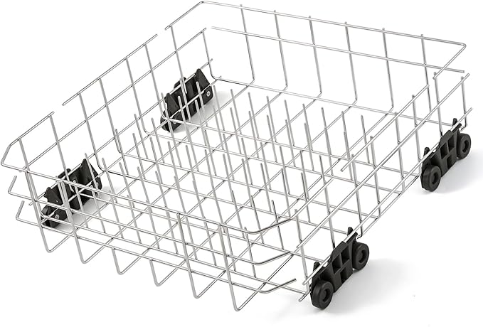 Stainless Steel W10728159 Dishwasher Lower Rack Replacement for KitchenAid Maytag Dishwasher Parts with Wheels W10525646 KDFE104DSS2 Lower Dishrack 22" x 20.7" Whirlpool Dishwasher Bottom Rack Drawer