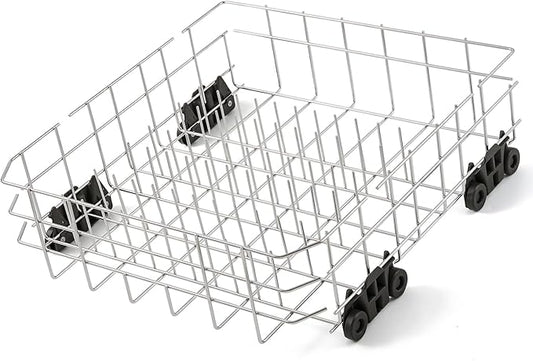 Stainless Steel W10728159 Dishwasher Lower Rack Replacement for KitchenAid Maytag Dishwasher Parts with Wheels W10525646 KDFE104DSS2 Lower Dishrack 22" x 20.7" Whirlpool Dishwasher Bottom Rack Drawer