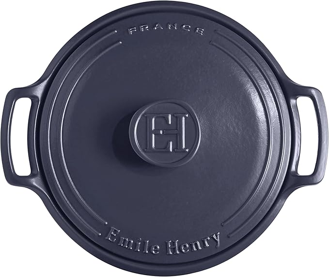 Emile Henry Made in France SUBLIME Ceramic 7.5 qt. Round Dutch Oven, Indigo