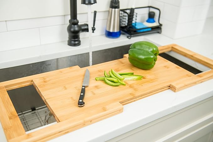 Bamboo Expandable Over The Sink Cutting Board