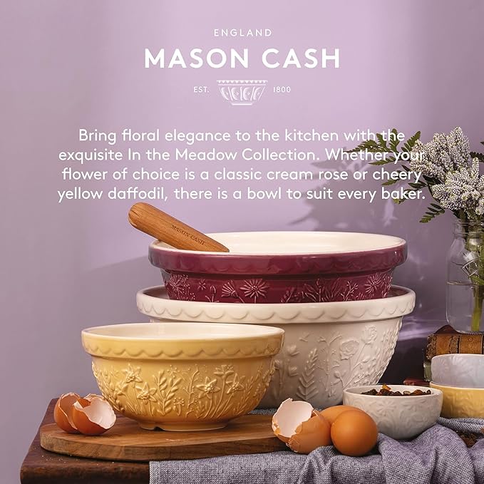 Mason Cash In The Meadow S18 2.85 Qt Stoneware Mixing Bowl | Daisy