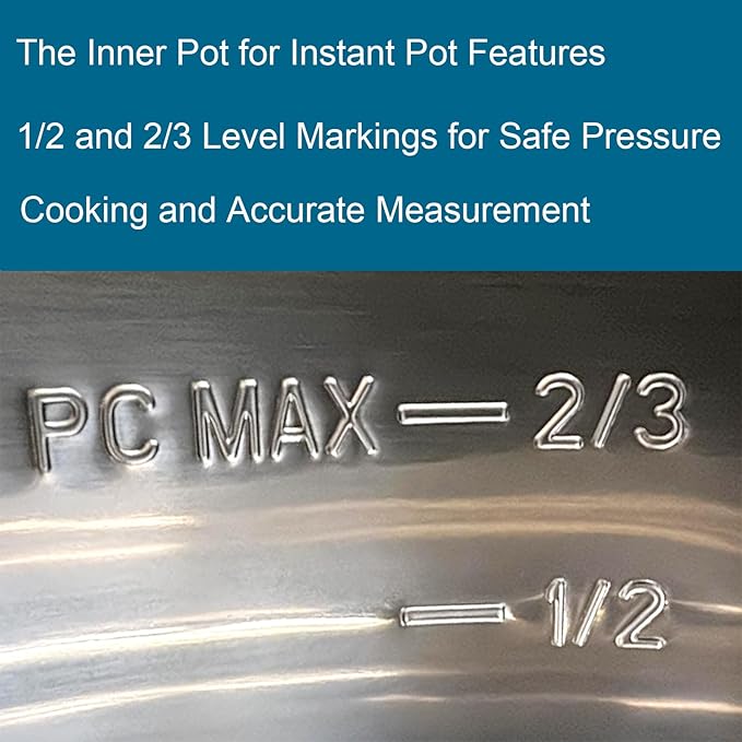 Stainless Steel Inner Pot for Instant Pot 3-Qt, 304 (18/8) Stainless Steel Replacement Pot for Instant Pot 3-Quart, Insert for Insta Pot, Liner for Instantpot with Thick Bottom, Non-Toxic (No Teflon)