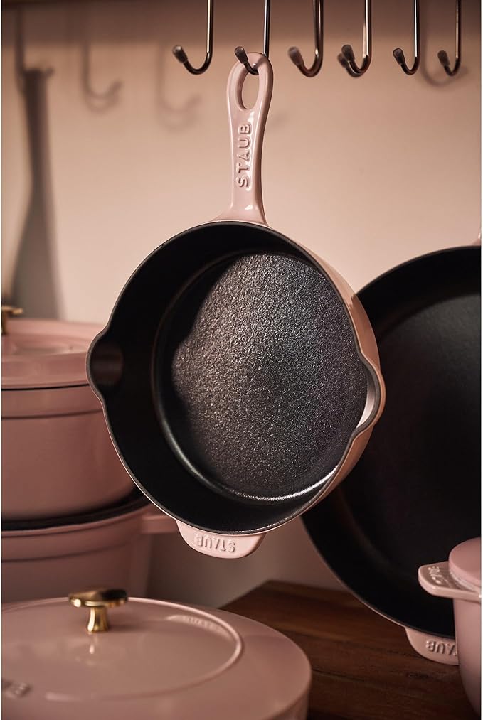 STAUB Cast Iron 11-inch Traditional Deep Skillet - Peony Pink