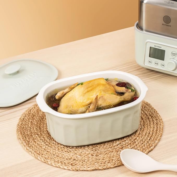 BUYDEEM CT1005 Ceramic Pot 2L for G553 G563 Food Steamer, White