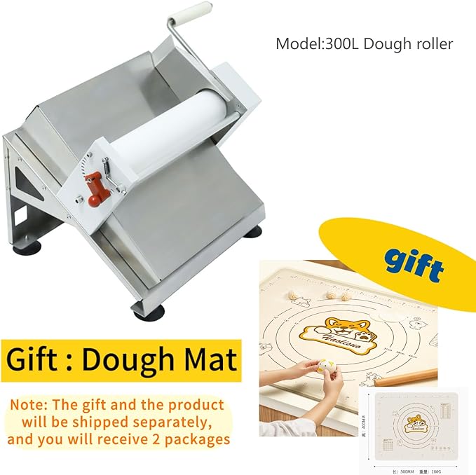 Manual Fondant Dough Sheeter, 12 inch Pastry Dough Roller, Croissant Baking Presser