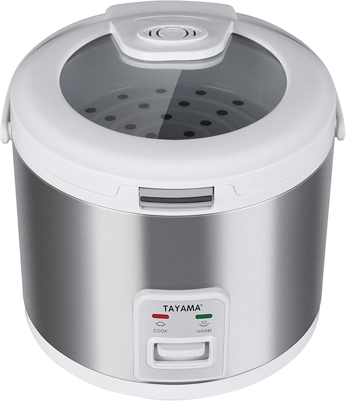 TAYAMA 10-Cup Automatic Rice Cooker & Warmer with Glass Lid