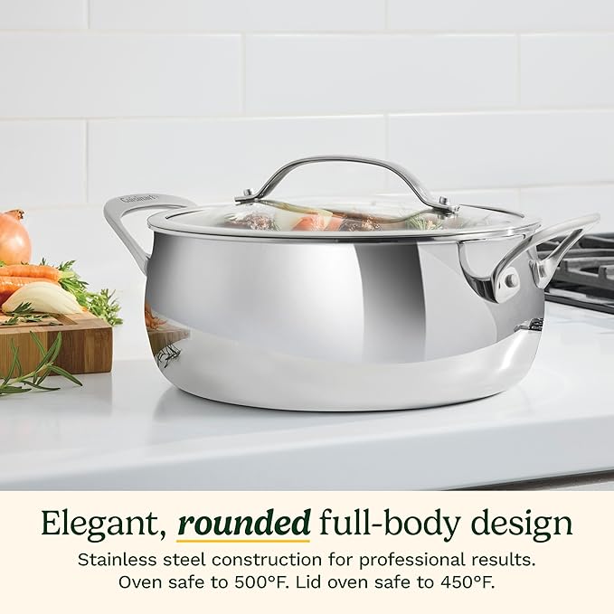 Cuisinart PureClad™ Triple Ply Stainless Steel 4.5 Qt. Dutch Oven w/Cover, PCT3545-24