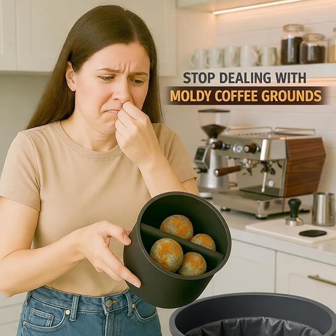 Automatic Coffee Grounds Dryer for Coffee Bar Accessories & Espresso Accessories, Hands-Free Low-Temp Drying (20–120 Min), Prevents Odor & Mold, Reuse Grounds for DIY, 120V 150W