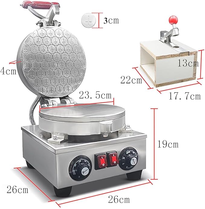 Communion Bread Maker, Stainless Steel Electric Bake Bread Machine with Cutter, Adjustable Upper/lower Cover Independent Temperature 50-300°C, Symbol Design, 360° Even Baking, for Communion Ceremony
