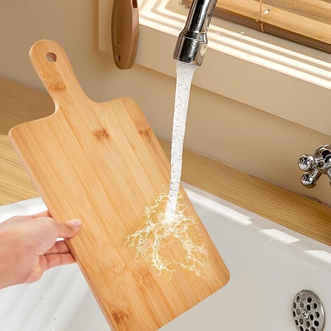 10pcs Wood Cutting Boards Bulk for Kitchen, 15x7 inch Personalized Bamboo Charcuterie Boards Customized Laser Engraving Serving Chopping Board for Pizza, Cheese, Dessert, Fruit, Vegetables