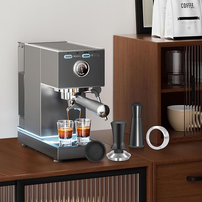 54mm Espresso Accessories Kit, Spring Loaded Calibrated Tamper, WDT Tool and Dosing Funnel Set Fits Breville 54 mm Espresso Coffee Machines and Portafilter