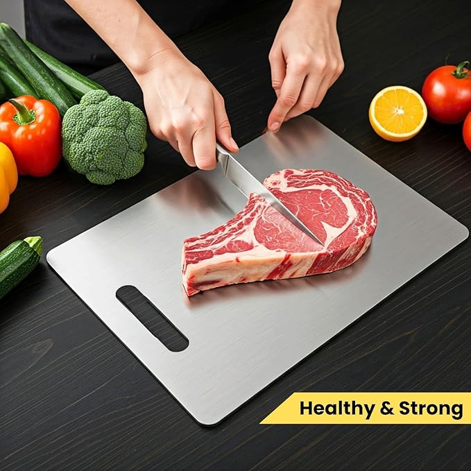 Titanium Cutting Board, 100% Pure Titanium Cutting Boards for Kitchen – Non Stick, Food-Grade, Hygiene & Durability Chopping Mat, Double Sided Chopping Board, Dishwasher Safe (17.7 x 11.8 inch)