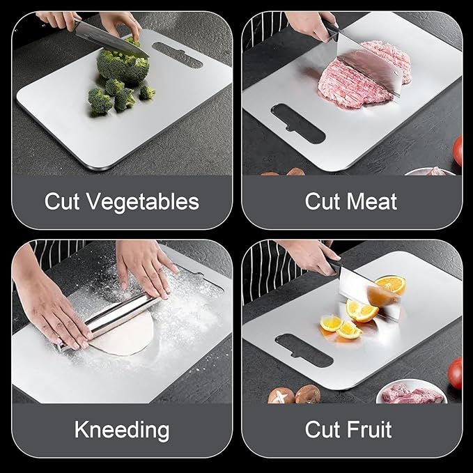 Titanium Cutting Boards Set of 3, Cutting Boards for Kitchen, Double-Sided Food-Grade, No toxic, 2026 Upgrade, Hygiene Durable Dishwasher Safe Chopping Board for Meats, Fruits, Vegetables
