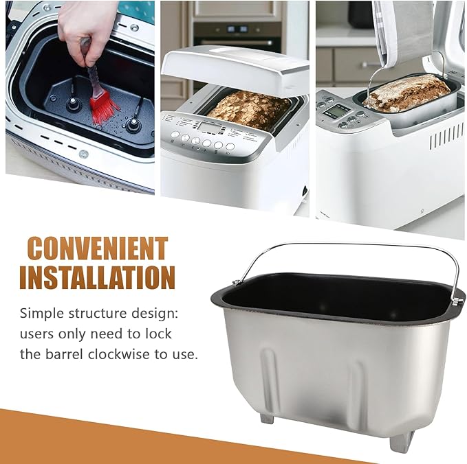 Bread Machine Pan Replacement, Liner Mixing Bread Bucket with Kneading Paddle, Fits for Bread Maker BM1403, Universal Bread Pan Accessories Part
