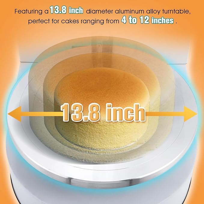 Newhai Automatic Cake Spreading Machine Electric Cake Decorating Machine Cream Smoothing Coating Machine 110V US for 4-12 inch Cakes