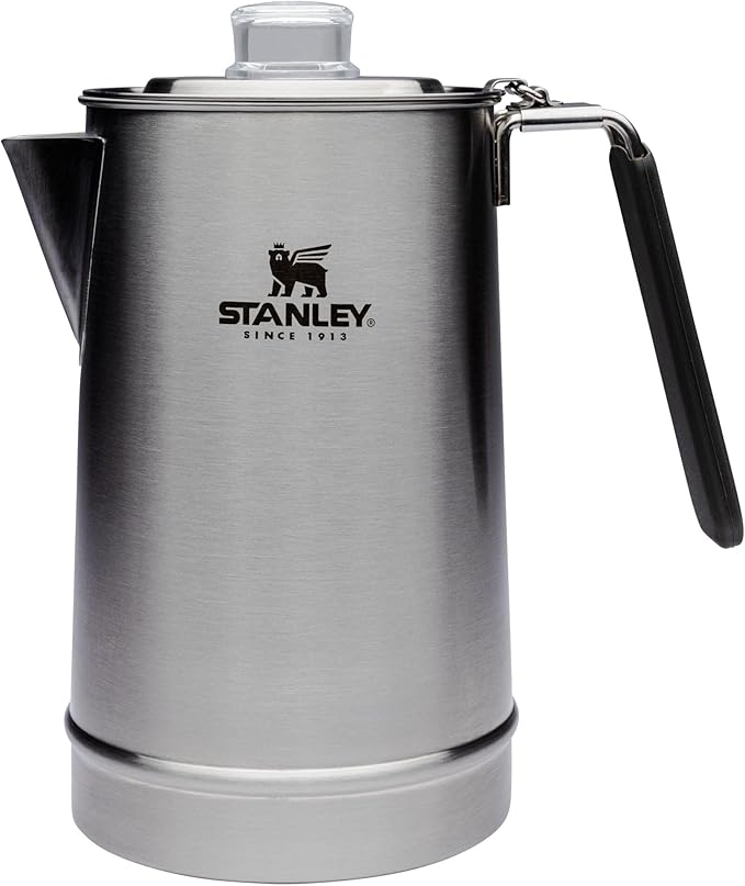 STANLEY Coffee Percolator 1.1QT, Stainless Steel Wide Mouth Coffee Press,Large Capacity, Ergonomic Handle, Dishwasher Safe