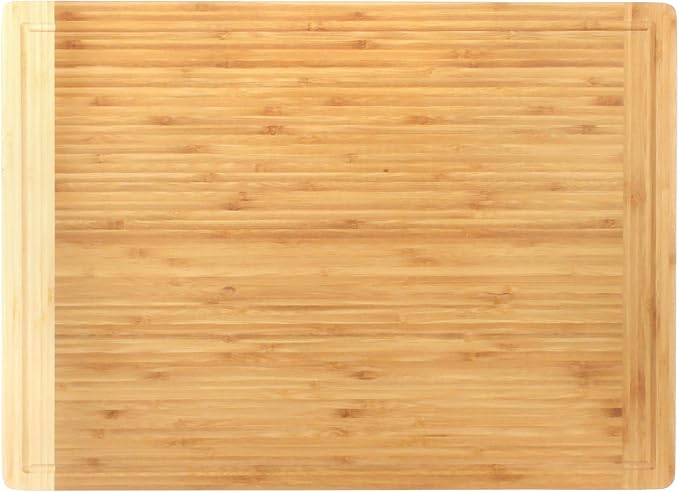 BambooMN Universal Premium Pull Out Cutting Boards - Under Counter Replacement - Designed To Fit Standard Slots - Heavy Duty Kitchen Board with Juice Groove - 22" x 16" x 0.75" - 1 Piece