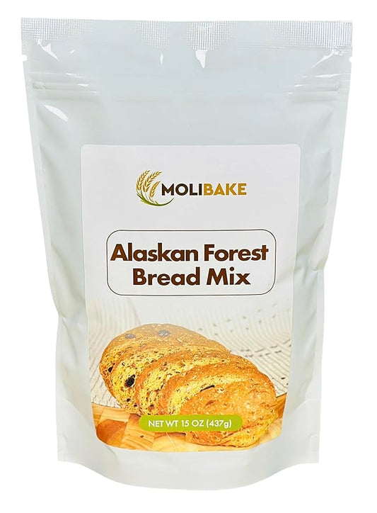 Molibake Alaskan Forest Bread Mix 15 oz Cranberry Multigrain Baking Mix with Flax & Sunflower Seeds