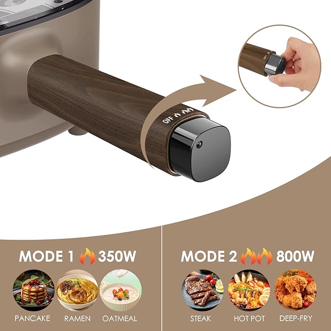 2L Hot Pot Electric with Steamer, Portable Electric Pot with Upgrade Titanium Nonstick Coating for Dorm, Office, Travel, Multi Cooker Pot for Ramen, Soup, Oatmeal (Tongs Included)