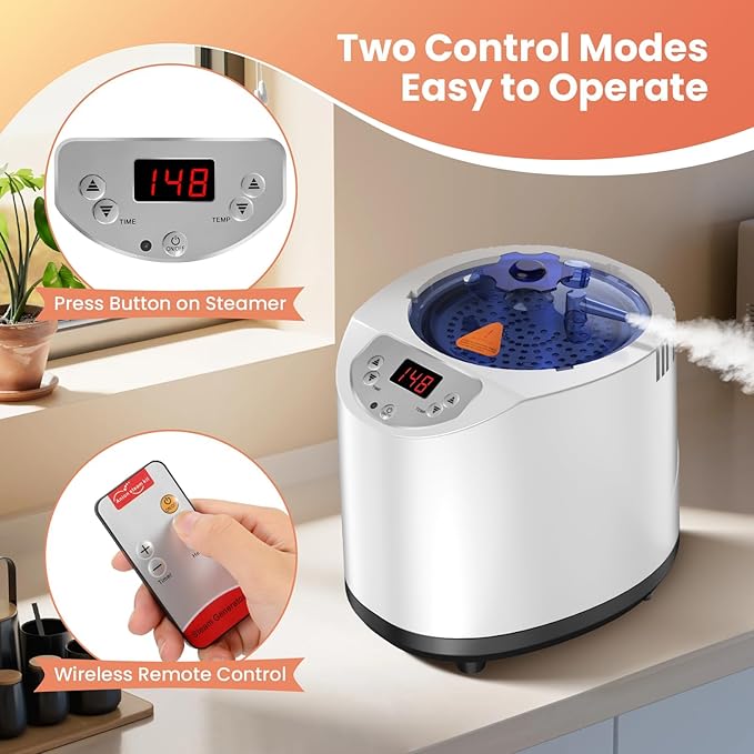 Sauna Steamer Machine, 3L Portable Sauna Steamer, 1200W Indoor Sauna Steamer Pot with Remote Control, 15 Heating Levels, Timer, Steam Cup, Steam Generator for Sauna, Home Spa Sauna Accessories
