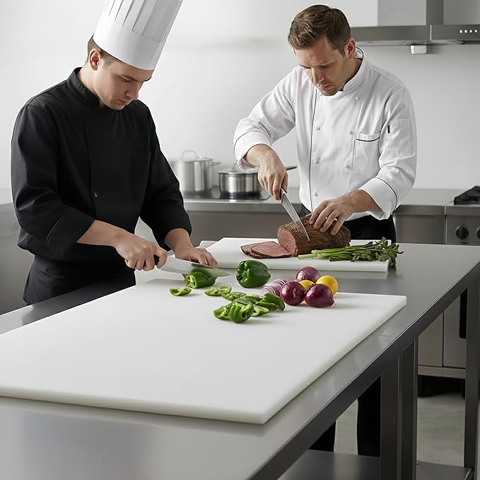 Commercial Cutting Board, Plastic Poly Kitchen Board Dishwasher Safe, Heavy Duty Food Prep Surface for Restaurant Use (48.82 x 24.41 x 0.57 inch)