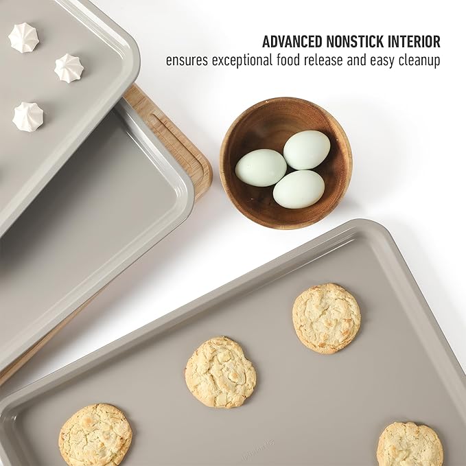 Calphalon Legacy 3 Piece 18 ", 15" and 13" PFA Free Nonstick Cookie Sheet - Taupe