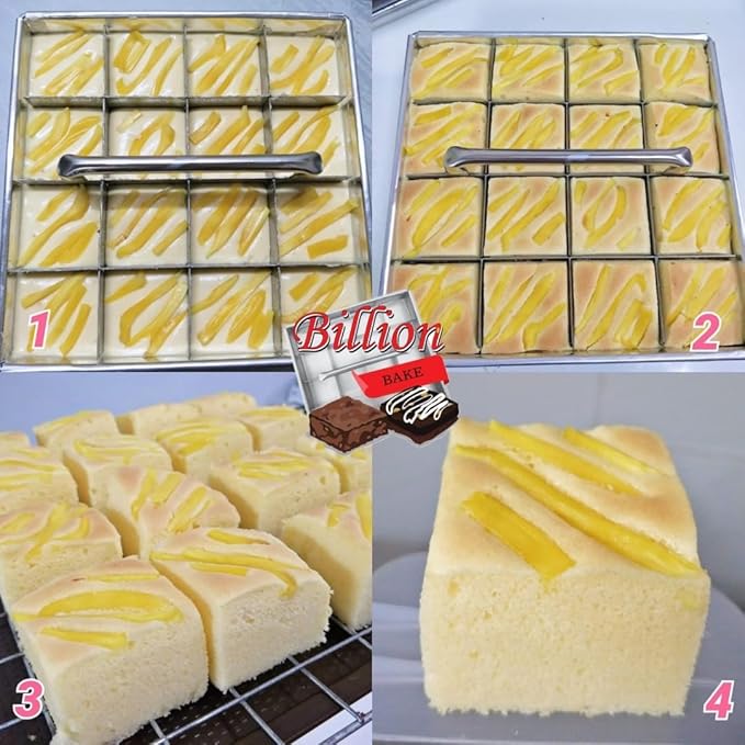 Stainless Brownie Cutter 8-12 Inch Heavy Duty Baking Pan with Slicer Ensures Perfect Crispy Edges (Cutter 12x12" 25 Pcs)
