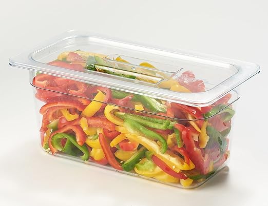 CURTA 6 Pack NSF Food Pan Cover, 1/3 Size Clear Polycarbonate Lid with Handle for Commercial Food Pan, Dishwasher & Freezer Safe Plastic Clear