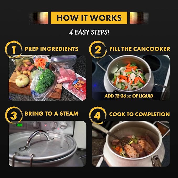 CanCooker Convection 4 Gallon Steam Cooker Bundle with 100-Page Recipe Cookbook – Durable Anodized Aluminum, Multi-Heat Source Compatible, Fast & Healthy Cooking