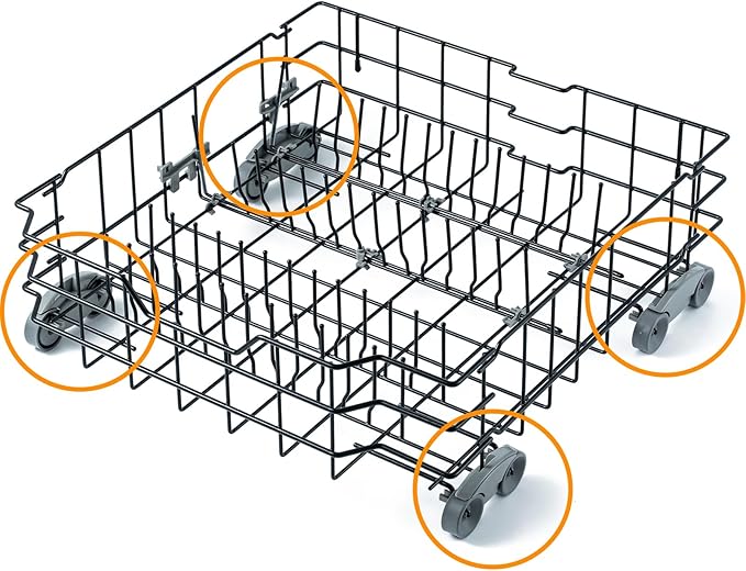 Upgraded WD35X21041 WD12X10277 Dishwasher Wheels Lower Rack Replacement Parts for GE Dishwasher Roller Wheels Bottom Rack GE Profile Triton XL Dishrack Parts Lower Roller Axle 4 Kits