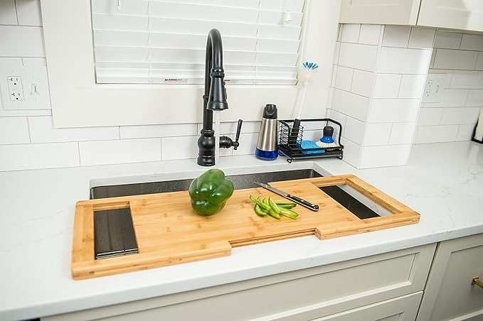 Bamboo Expandable Over The Sink Cutting Board